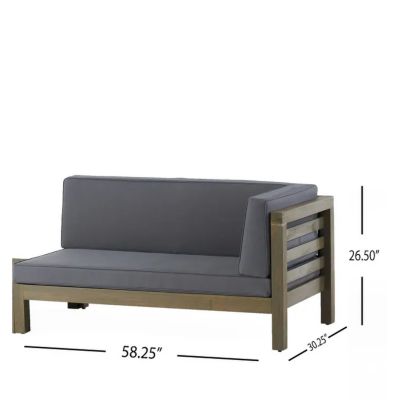 Streamdale Oana Right Corner Bench And Coffee Table, Dark Grey