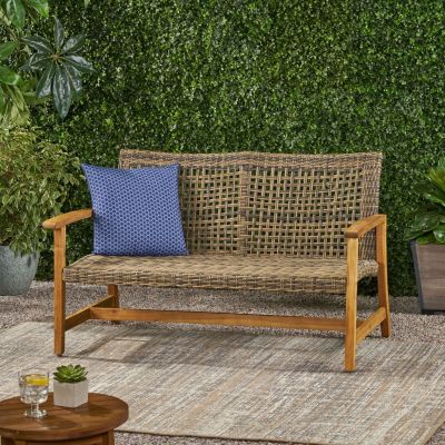 Streamdale Hampton Wood + Wicker Loveseat