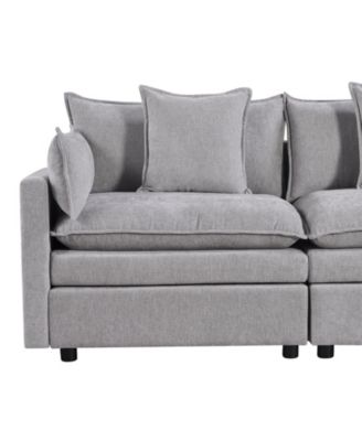 Streamdale Modern Chenille L-Shape Sectional Sofa with Chaise & Ottomans