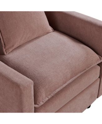 Chenille Fabric Comfy Deep Single Seat Sofa Upholstered Reading Armchair Living Room