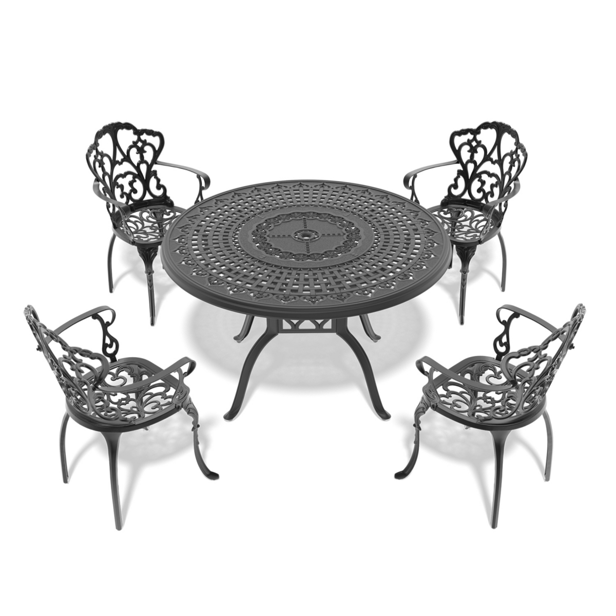 Streamdale 5-Piece Cast Aluminum Patio Set with Assorted Cushions