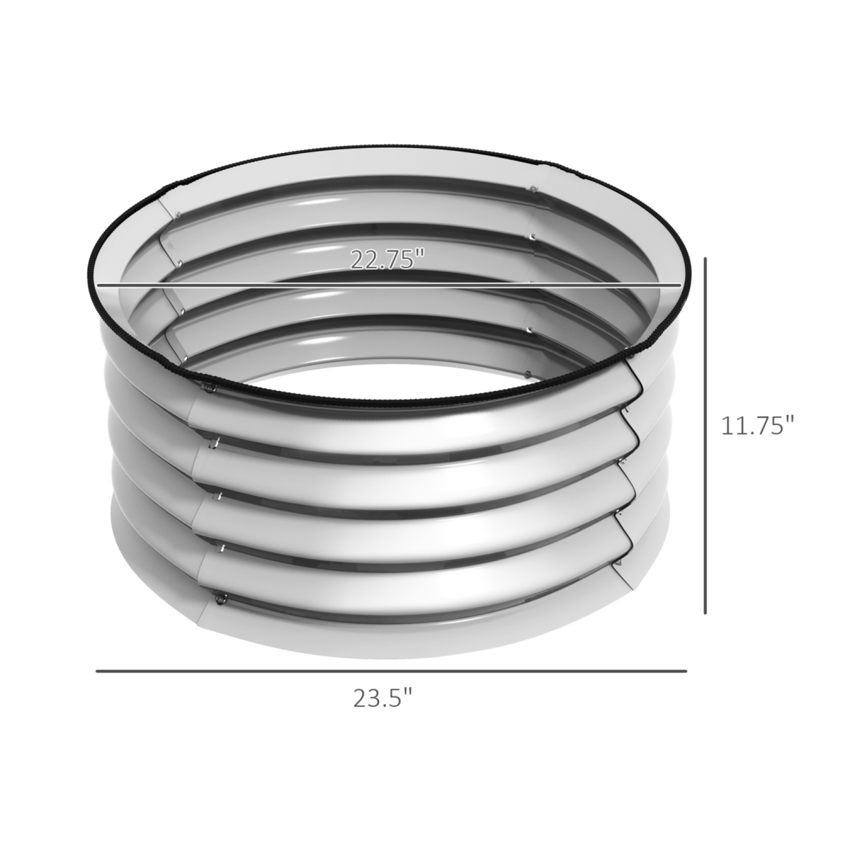 Streamdale Furniture Galvanized Raised Garden Bed Set of 2, Planters for Outdoor Plants with Safety Edging, Easy-to-assemble Stock Tanks for Growing F