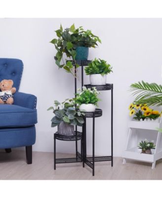 Metal Multi-tier Planter Flowers Pots Holder Garden Patio Decor Plants Rack Stand