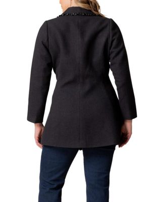 Plus Size Juliette Satin Trim Coat