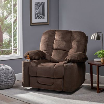 Recliner with Fabric and Cup Holders