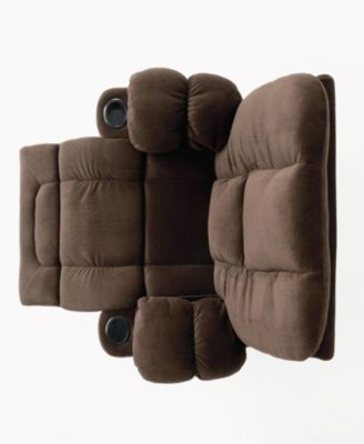 Recliner with Fabric and Cup Holders