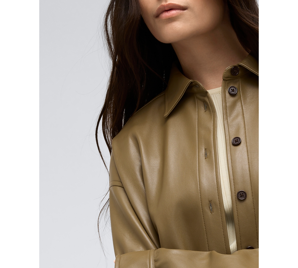 Kenneth Cole Women's Faux Leather Oversized Jacket