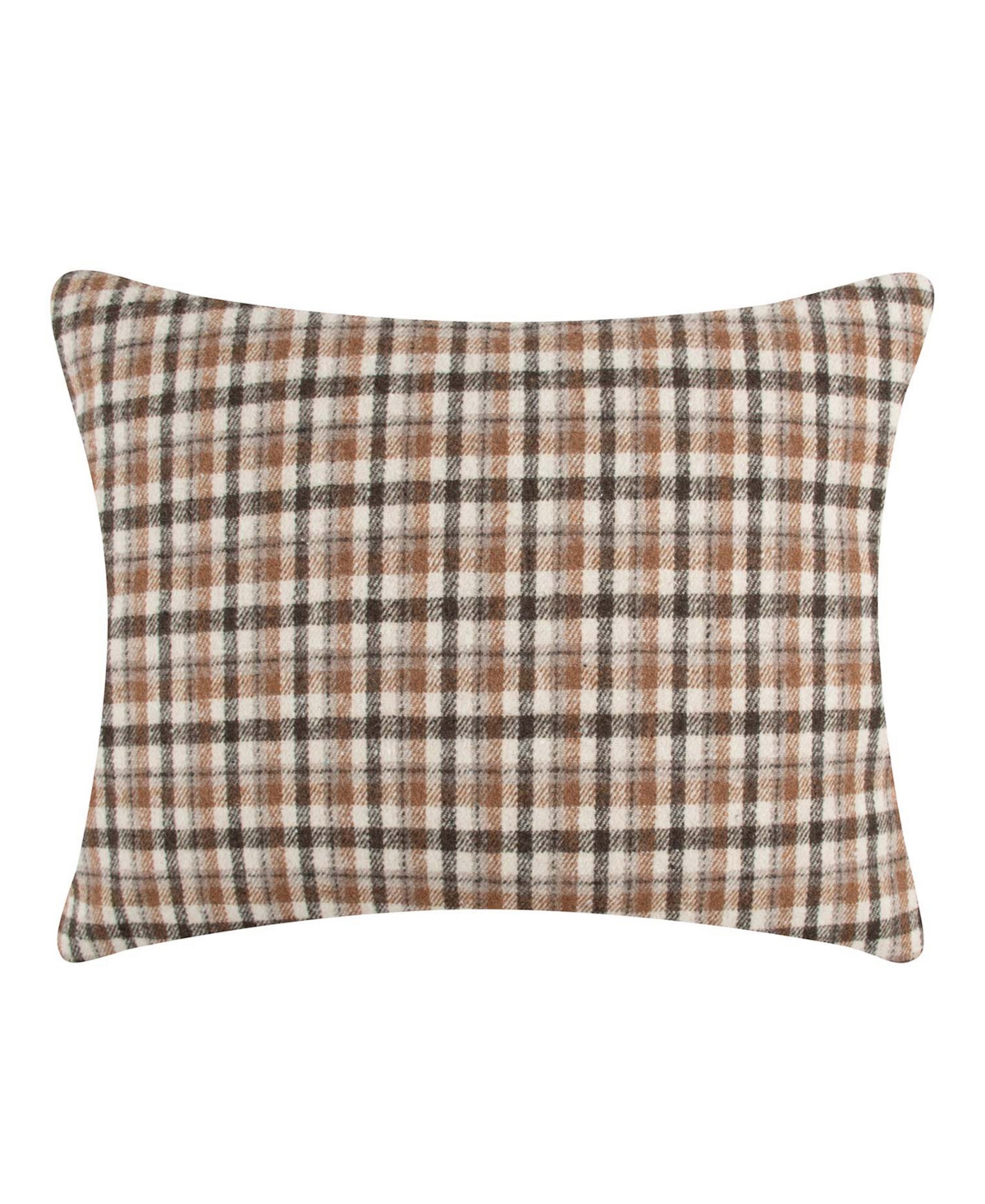 Levtex Lodge Toile Plaid Decorative Pillow, 14" X 18" In Brown