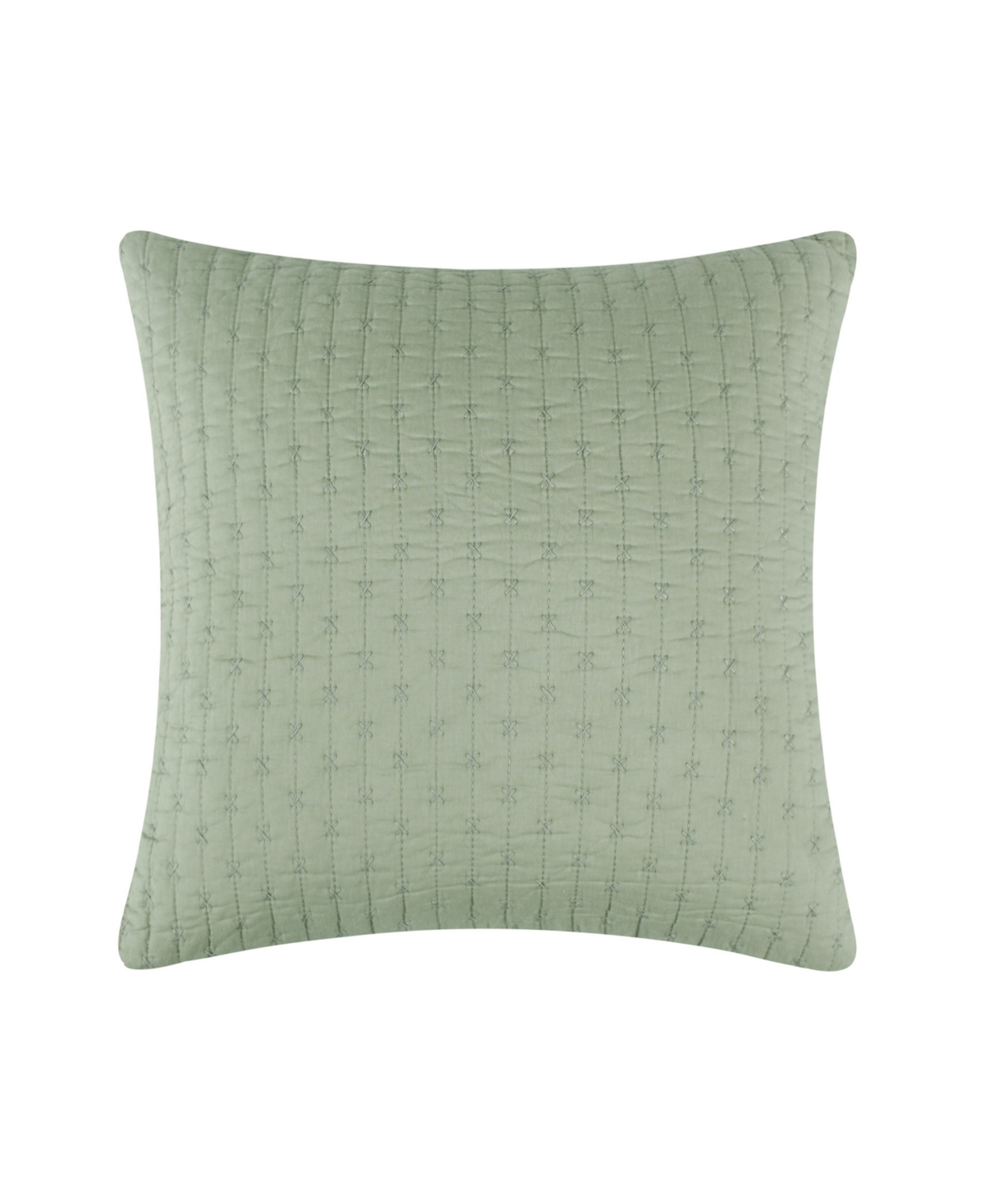 Levtex Cross Stitch Quilted Decorative Pillow, 18" X 18" In Desert Sage