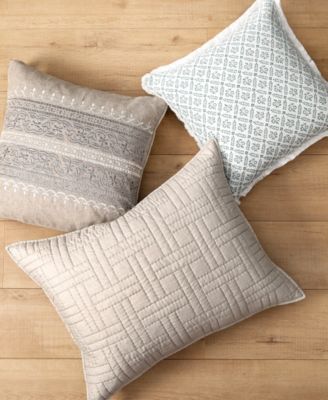 Melange Stitch Fringe Decorative Pillow, 18" x 18"