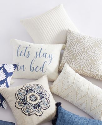 Cross Stitch Quilted Decorative Pillow, 18" x 18"