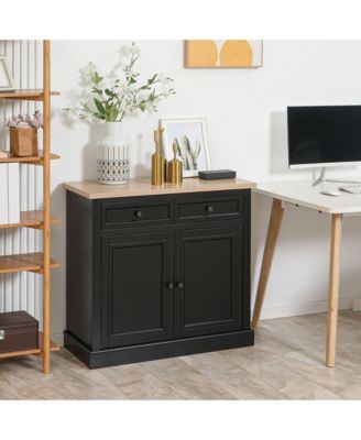 Sideboard Buffet Cabinet, Kitchen Cabinet, Coffee Bar Cabinet with 2 Drawers and Double Door Cupboard for Living Room, Entryway, Black