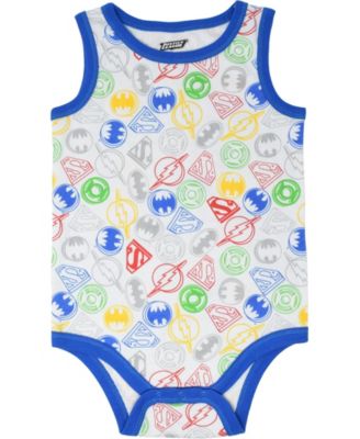 Baby Boys Batman Superman The Flash 5 Pack Bodysuits Newborn to