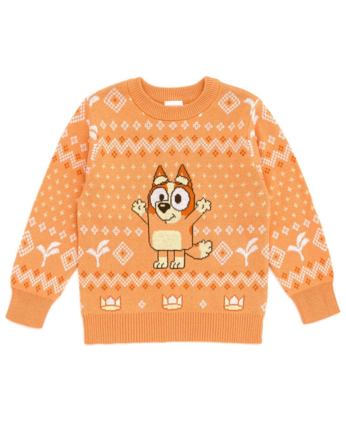 Bluey GirlsChilli Mom Bandit Dad Christmas Long Sleeve Sweater to - Bingo, orange