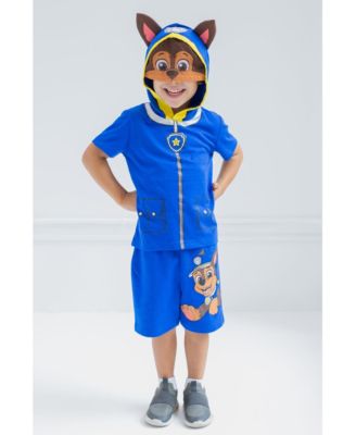 Boys Chase Skye Rubble Marshall Cosplay T-Shirt and Bike Shorts French Terry Outfit Set to