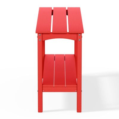 55" Outdoor Patio HDPE Adirondack 2-Tier Shelf Console Table