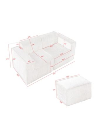 Streamdale 78" Corduroy Fabric Sectional Sofa