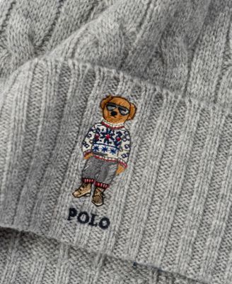 Men's Holiday Bear Cable Beanie