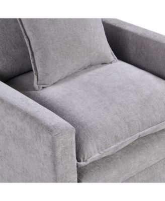 Chenille Fabric Comfy Deep Single Seat Sofa Upholstered Reading Armchair Living Room