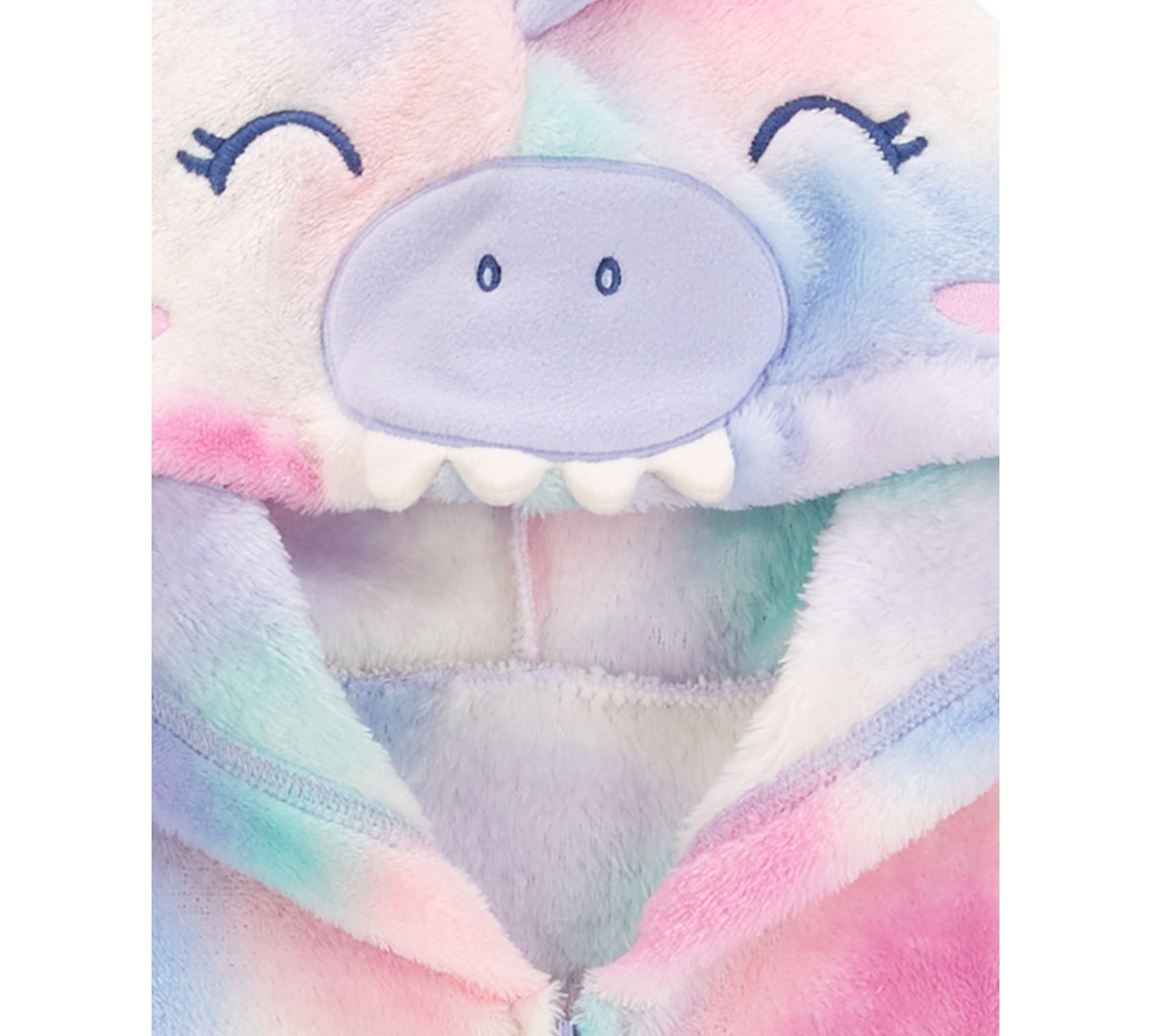Carter's Little & Big Kids 1-Piece Dinosaur Fleece Costume Pajamas -Purple