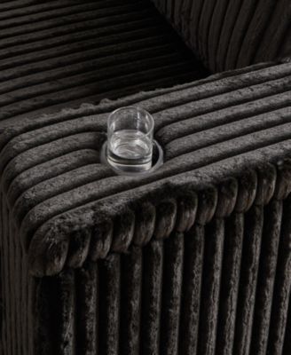 Streamdale Oversized Corduroy Corner Sofa with Storage and Ports