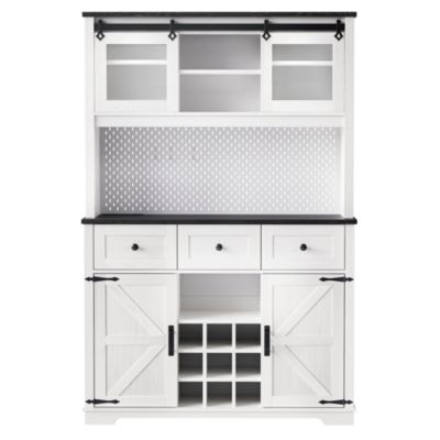 71" Farmhouse Pantry Cabinet with Storage and Power Outlets