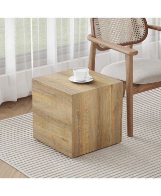 Modern Square MDF Coffee Table with Light Wood Texture