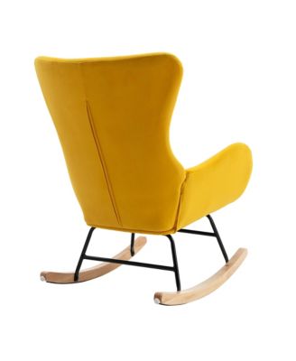 Streamdale Velvet Rocking Chair with Padded Seat and Armrests