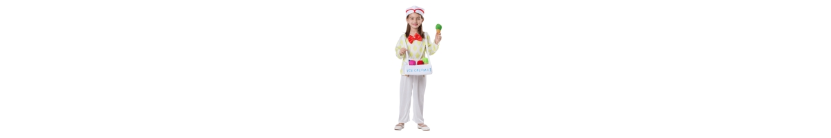 Dress Up America Ice Cream Vendor Costume Set - Kids Girls & Boys