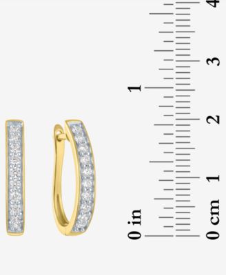 Lab-Grown Diamond Hoop Earrings (1/2 ct. t.w.) in Sterling Silver or 14k Gold-Plated Sterling Silver