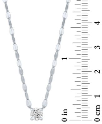 Lab-Grown Diamond Necklace (1/4 ct. t.w.) in Sterling Silver or 14k Gold-Plated Sterling Silver, 16" + 2" extender