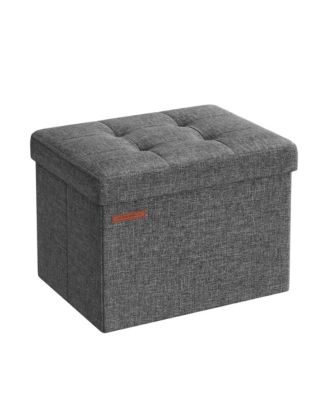 Foldable Storage Ottoman Bench for Living Room, Bedroom, Dark Grey