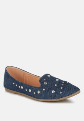 Womens Olesia Stud Emebllished Ballet Flats