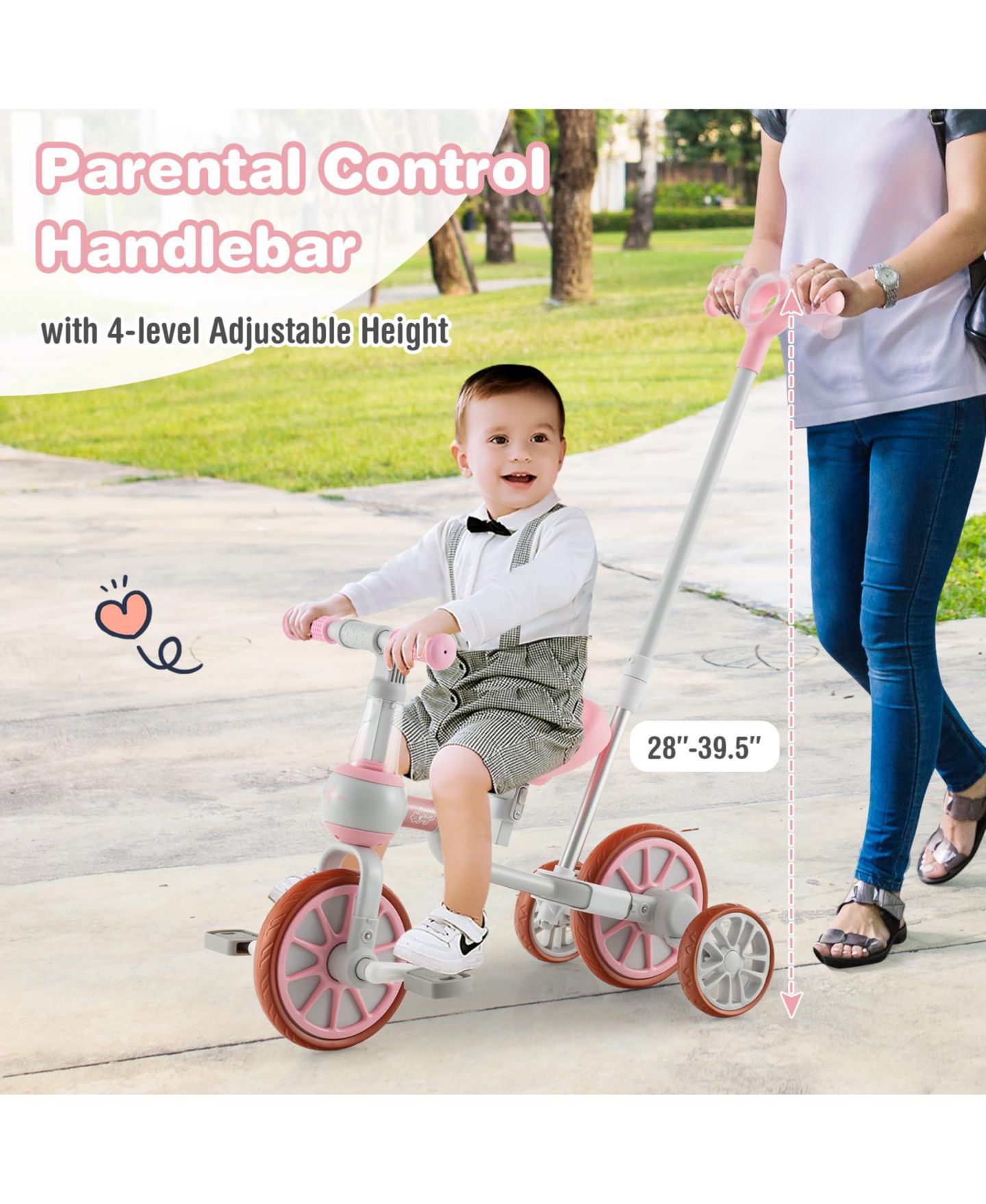Детская игрушка SUGIFT 4-in-1 Kids Trike Bike with Adjustable Parent Push Handle, Up to 66 lbs, Ages 2+ — фото 6