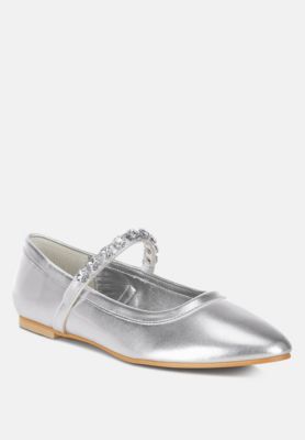Womens Gloxinia Metallic Mary Jane Ballerinas