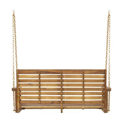 Streamdale Tasmania Acacia Wood Porch Swing Durable, Spacious, And Serene