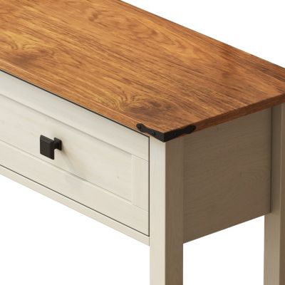 Farmhouse Console Table with Storage and Shelf