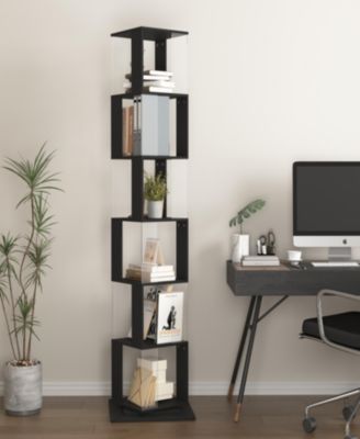 6-Tier Acrylic Bookshelf with Anti-Toppling Base
