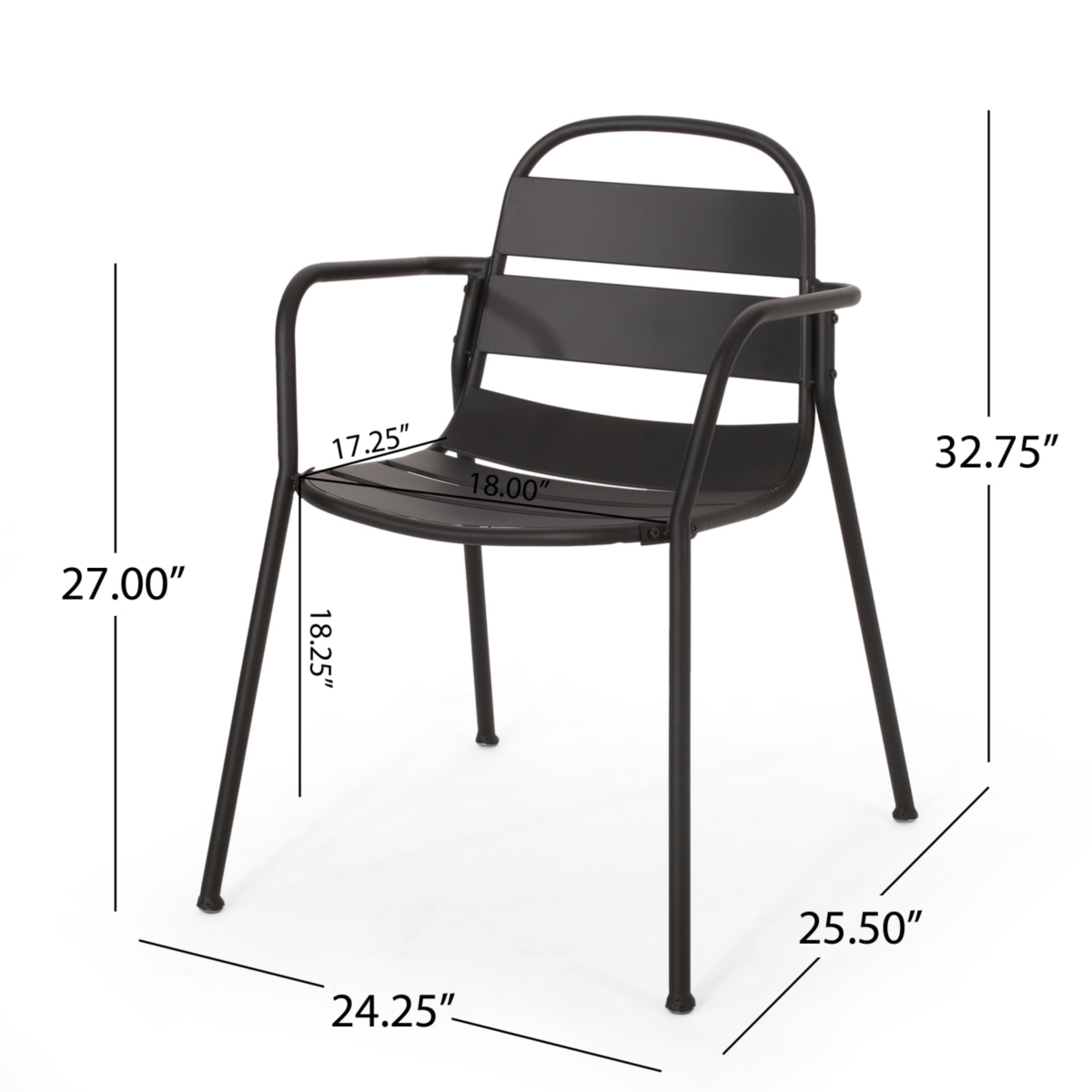 Modern Bistro Set: Curved Frames, Open Slats, Round Table, Matte Finish