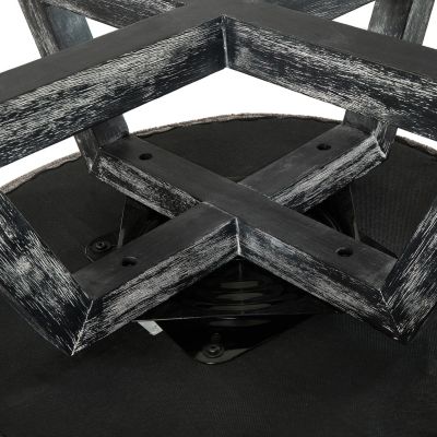 Linen Swivel Lounge Chair with Wood Base