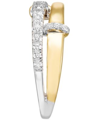 Diamond Split Double Row Band (1/2 ct. t.w.) in 14k Two-Tone Gold