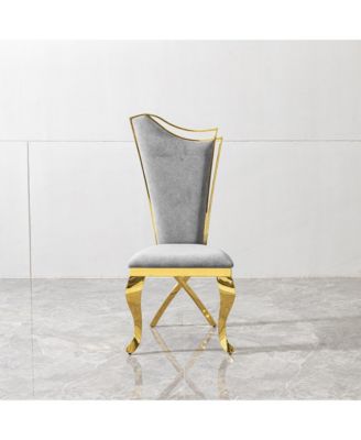 Grey Streamlined High Back Dining Chair (Set of 2)