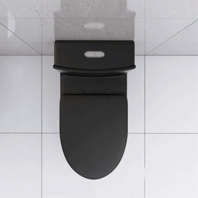Streamdale Matte Black Dual Flush Elongated Toilet, 1000g Map