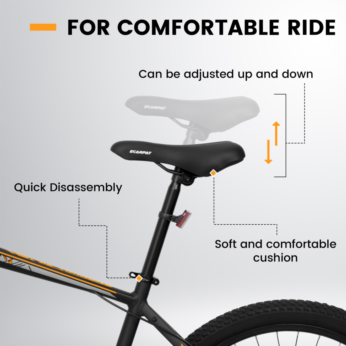 Streamdale Furniture 26-inch mountain bike adult aluminum frame shock absorbing front fork bike 21-speed disc brake mountain bike - Black+orange
