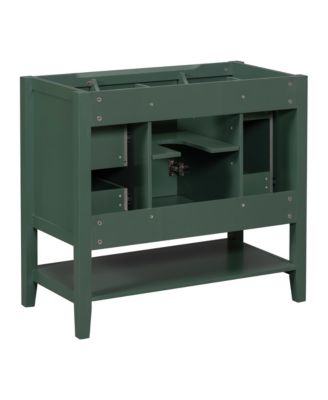 36" Bathroom Vanity without Sink, Cabinet Base Only, One Cabinet and three Drawers, Black