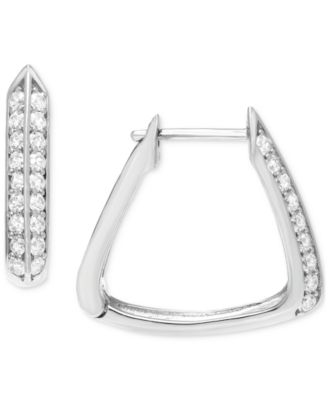 Macy's - Diamond Geometric Hoop Earrings (1/2 ct. t.w.) in 14k Gold