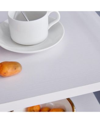 3-Tier Bedside Table with Glass Panels and MDF Surface