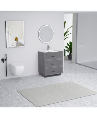 Streamdale Modern 30" Bathroom Vanity Set with Ceramic Sink and Storage