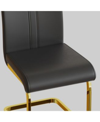 Modern Faux Leather High Back Dining Chairs (Set of 2)