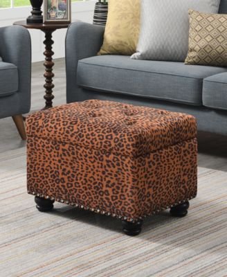 24" Printed Fabric 5th Avenue Storage Ottoman